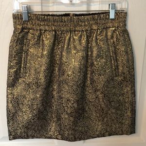 LOFT Metallic Gold Mini Skirt